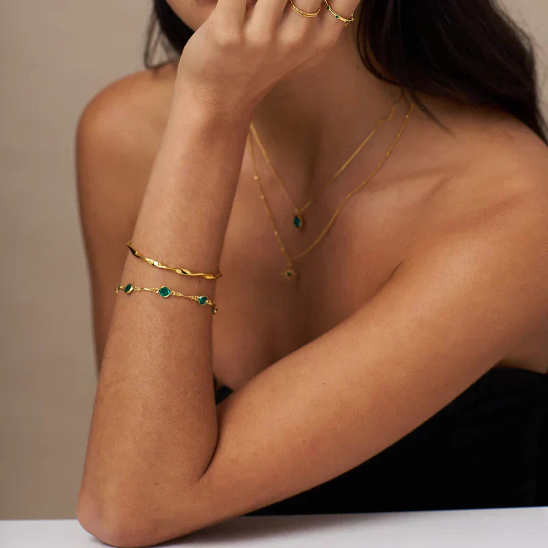 Náramek z řetězu Emerald Link | Zlato